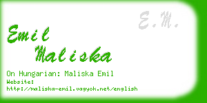 emil maliska business card